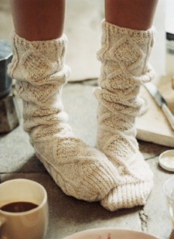 Оригинальные, связанные вручную шерстяные носки